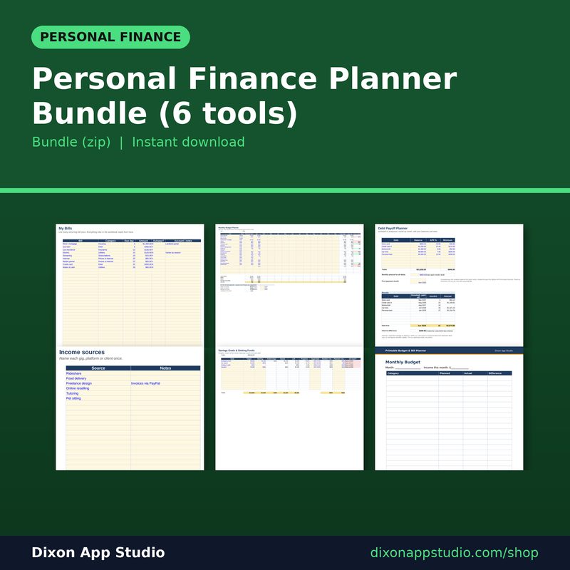 Personal Finance Planner Bundle (6 tools) preview