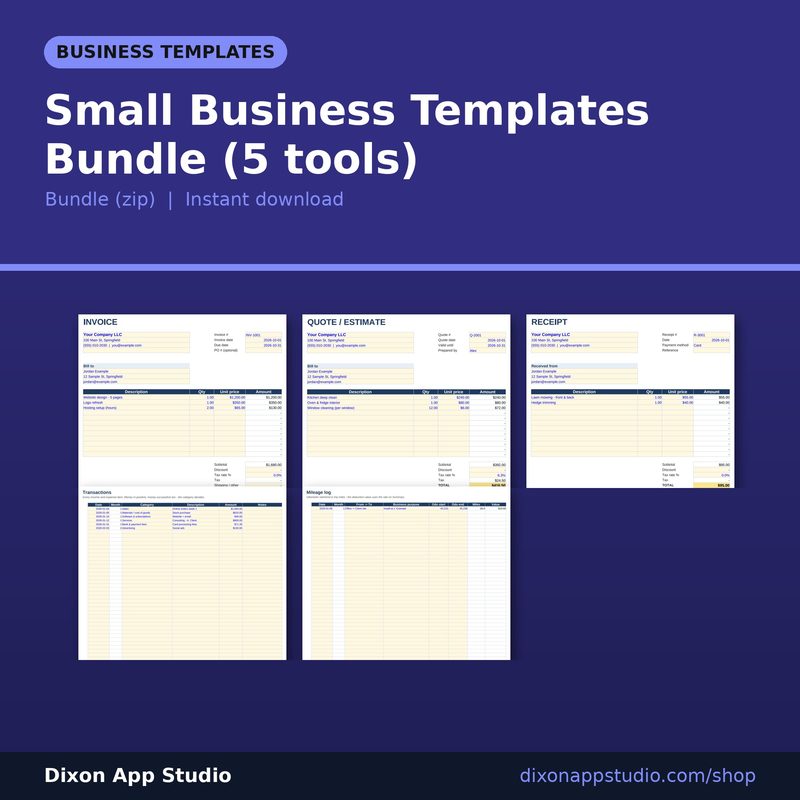 Small Business Templates Bundle (5 tools) preview