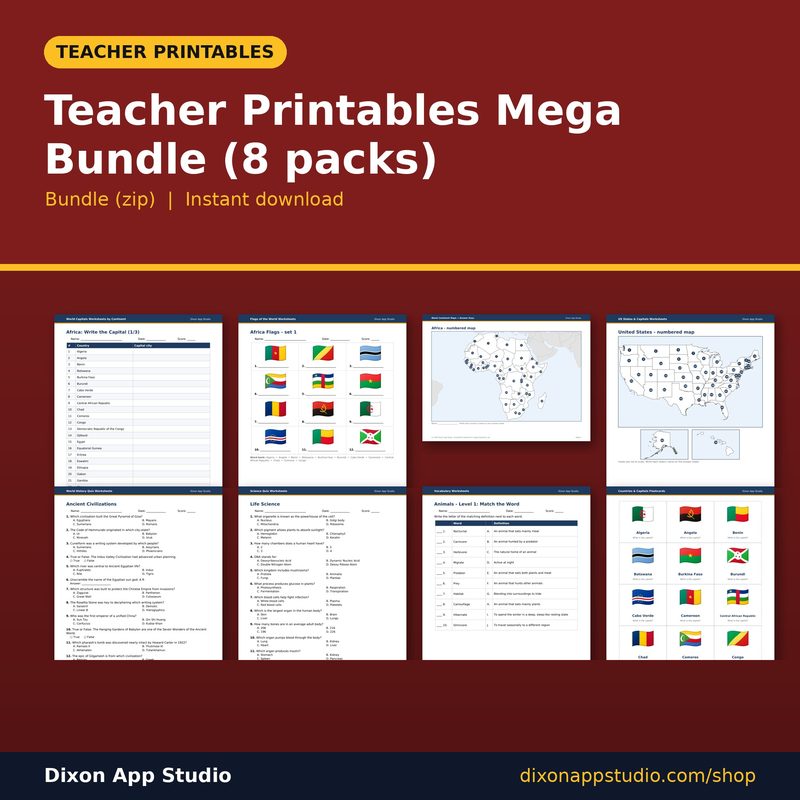 Teacher Printables Mega Bundle (8 packs) preview