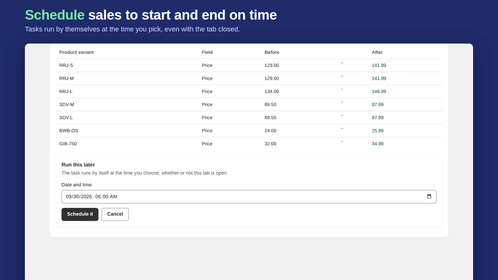 How to schedule a sale in Shopify (start and end automatically)