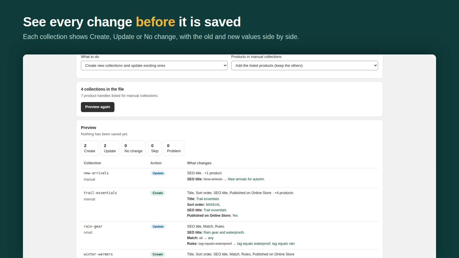 Shopify smart collections: conditions, examples and bulk setup